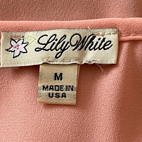 Lily White Deep V Neck Wrap Spaghetti Strap Tank in Apricot - Picture 3 of 8